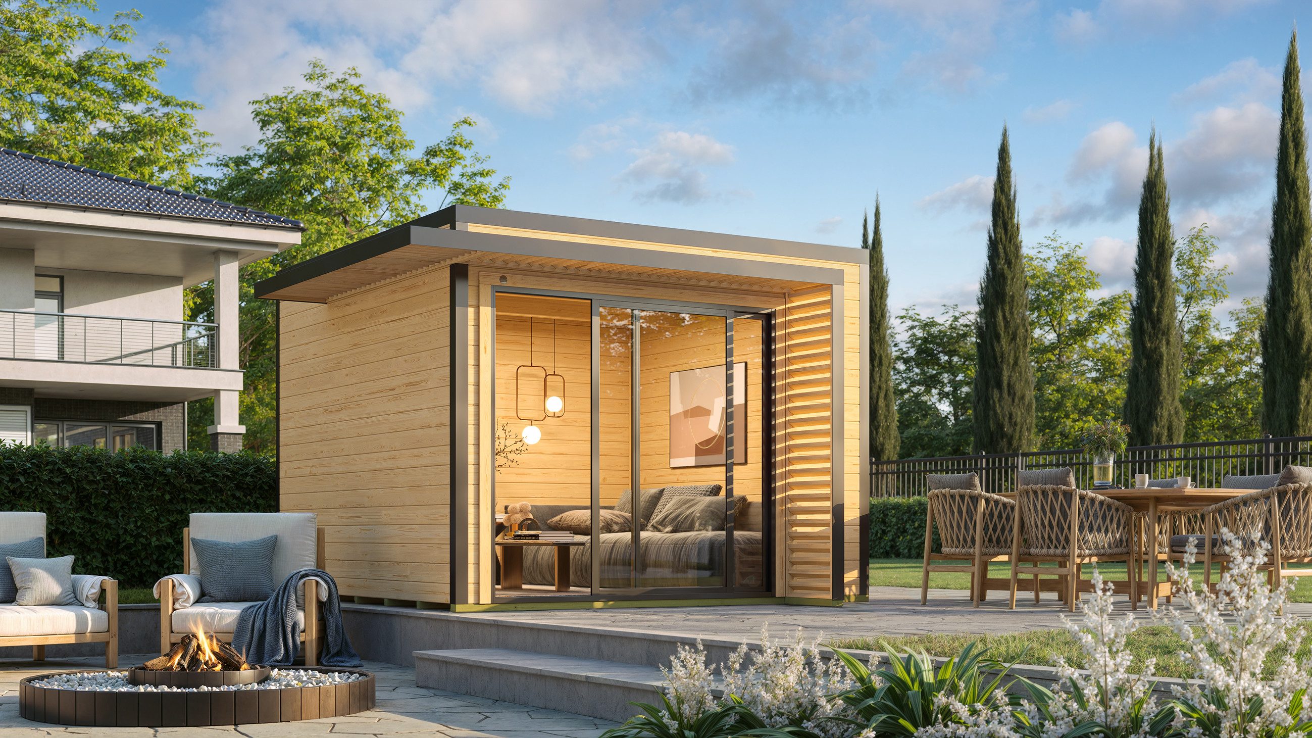 weka Gartenhaus Amberley, BxT: 350x350 cm, verschiedene Farben