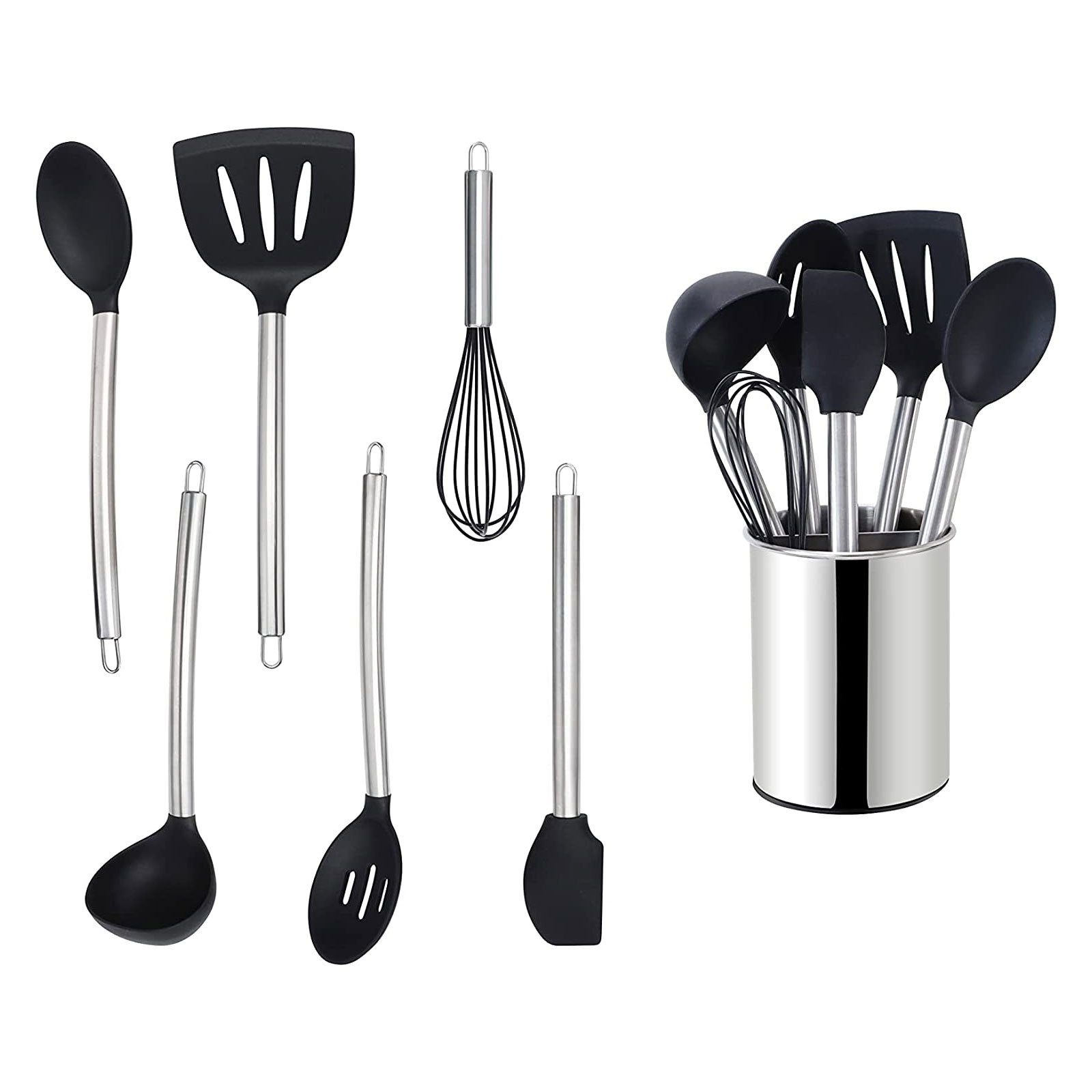 ECHTWERK Küchenorganizer-Set, Kochbesteck mit Edelstahlgriff, Kochset günstig online kaufen