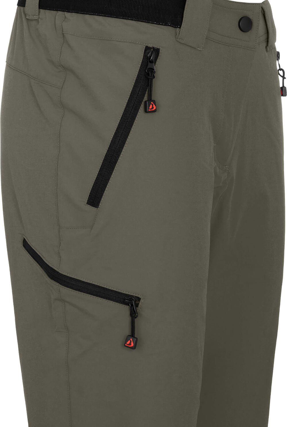 Bergson Outdoorhose VIDAA COMFORT Damen Wanderhose, leicht, elastisch, Kurzgrößen, grau/grün – Bild 4 von 5