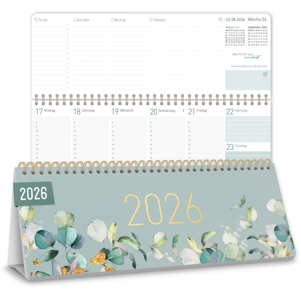 Häfft Tischkalender Aufstellkalender 2026 / 29,7 x 11,6cm