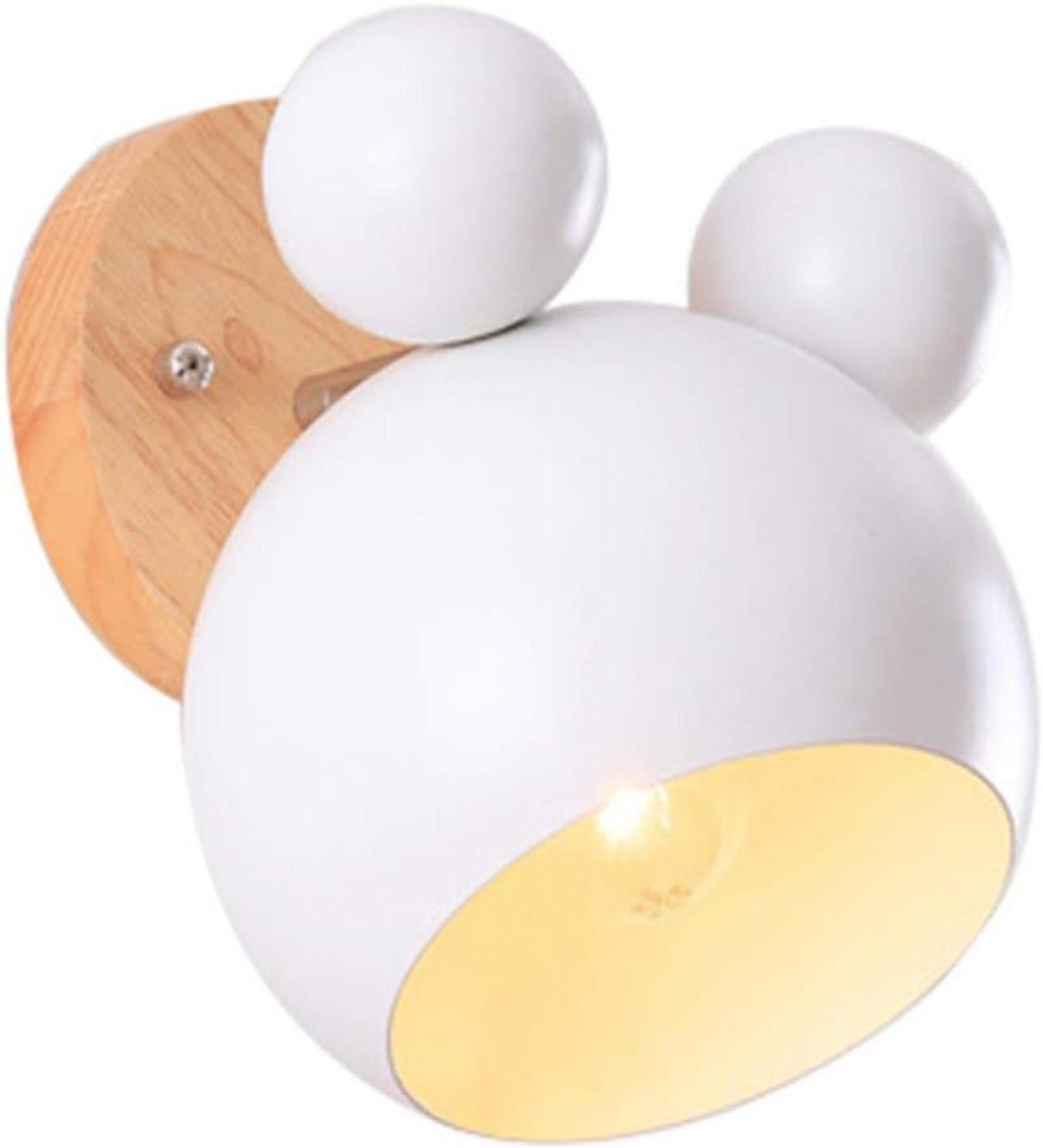 DOPWii Kinder Nachttischlampe,Verstellbar Wandleuchte Wandlampe,E27 Wandleuchte,Holz Weiss