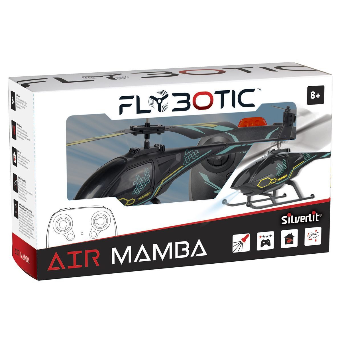 Silverlit Freizeittasche IR Helikopter Silverlit FLYBOTIC Air Mamba 23cm schwarz/türkis