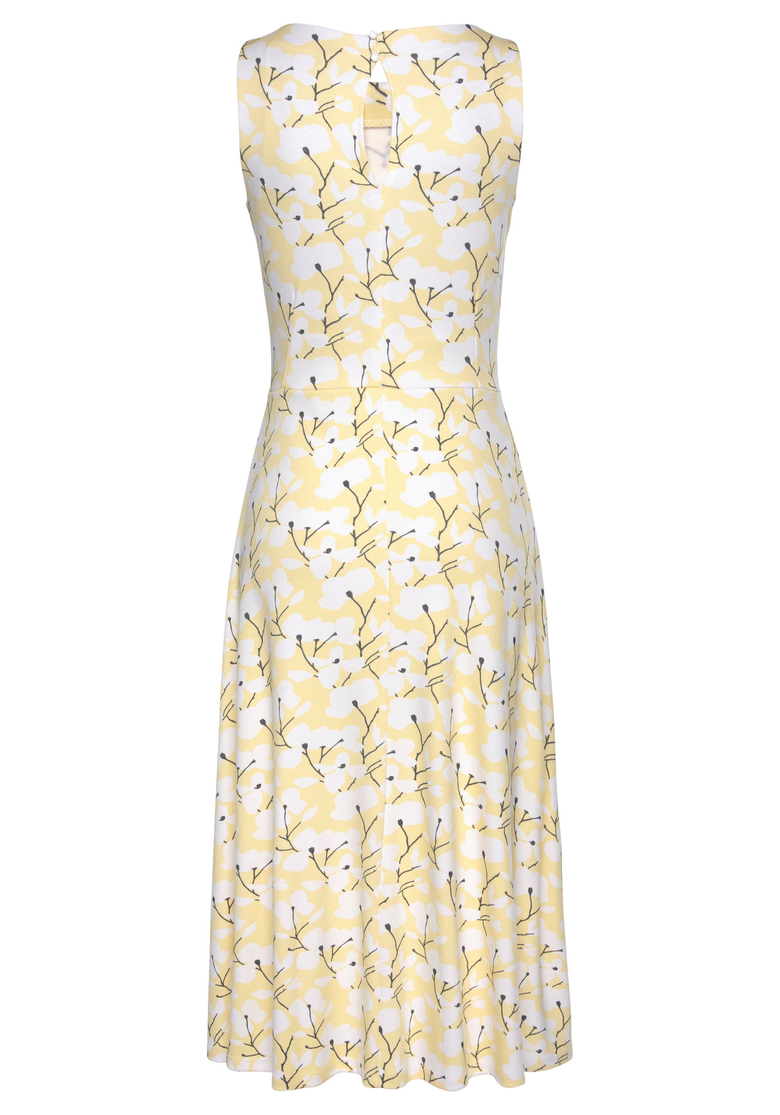Beachtime by Lascana Midikleid mit ausgestelltem Rockteil mit Blumendruck, Jerseykleid Elegantes Sommerkleid, Druckkleid, A-Linien-Kleid, casual-chic – Bild 4 von 5