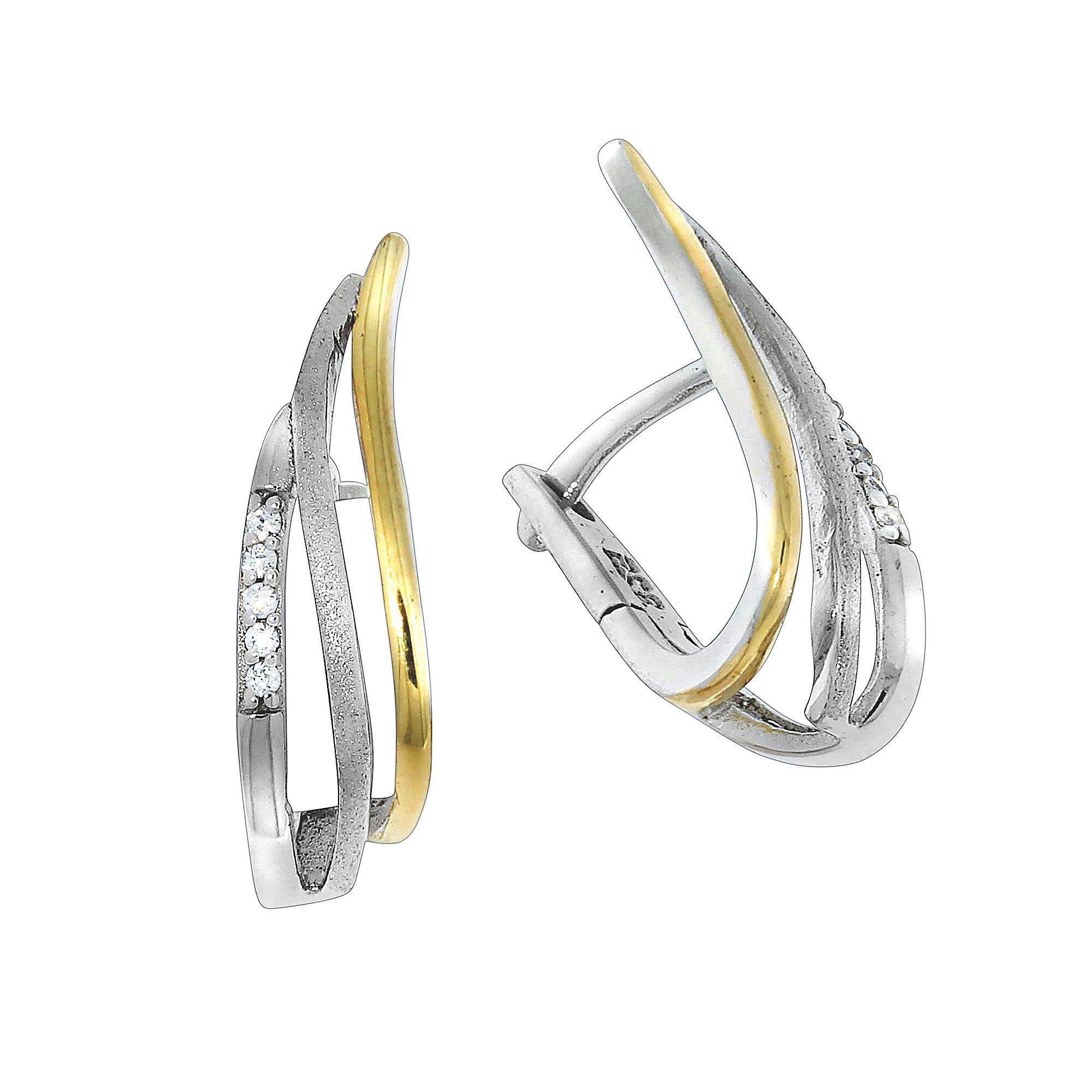 Vivance Paar Creolen 925 Silber bicolor Zirkonia günstig online kaufen