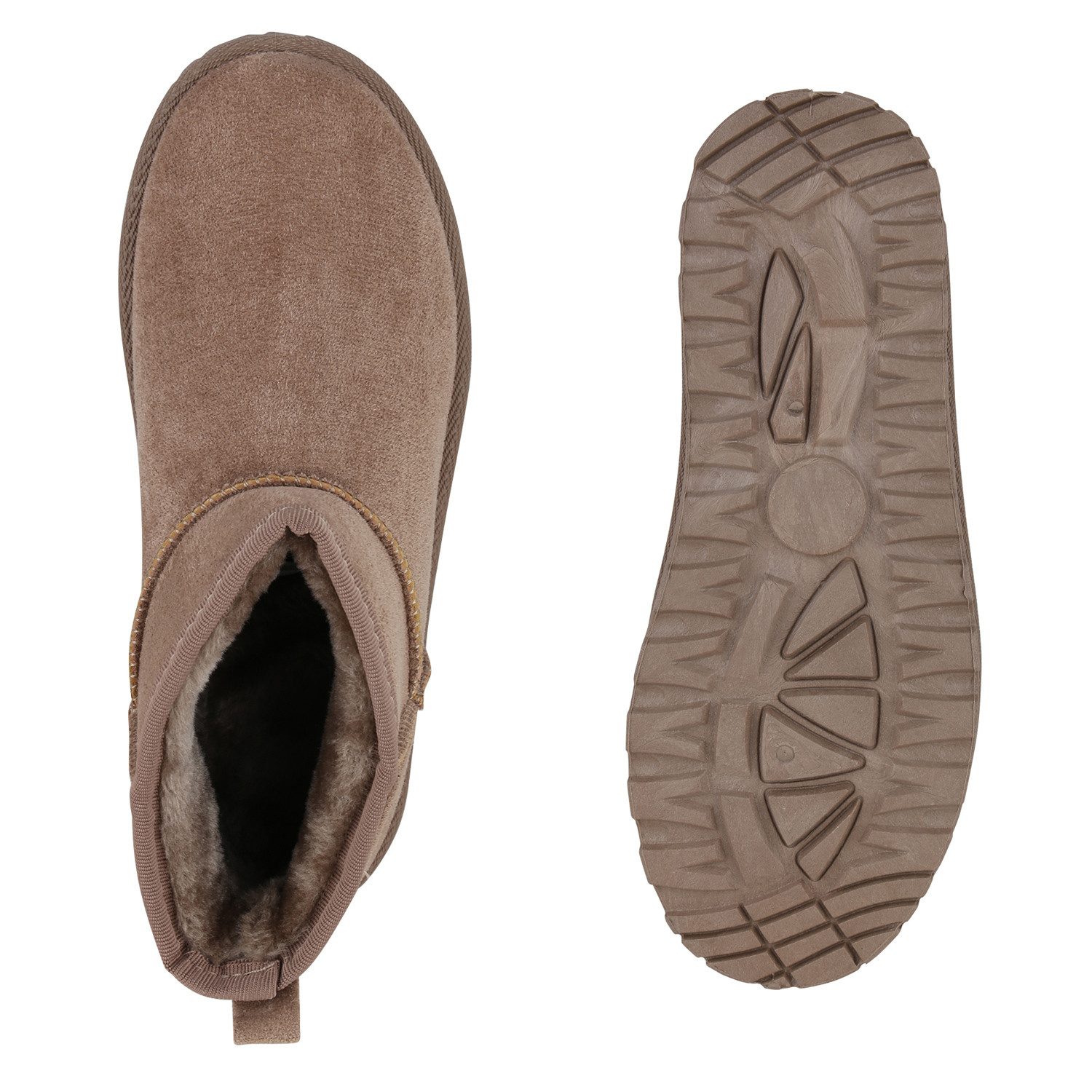 VAN HILL 841491 Winterstiefelette Damen Warm Gefüttert Winter Boots Stiefeletten Profil-Sohle