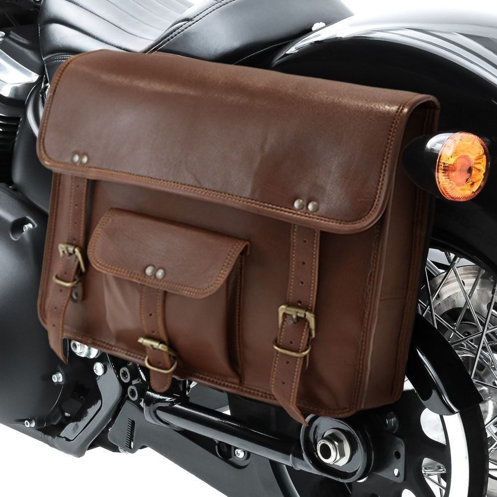 Craftride Satteltasche Motorrad Satteltaschen Paar / Vintage Tasche # SV7 12 l braun