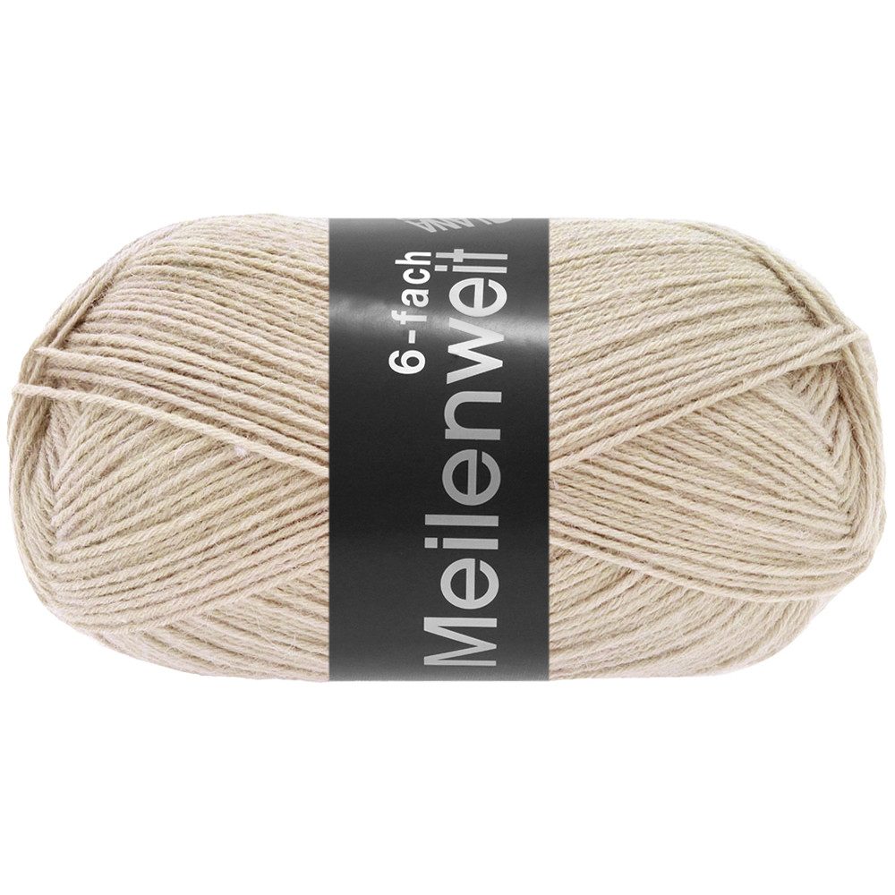 LANA GROSSA MEILENWEIT 6-FACH 150 g UNI 6-fach Sockenwolle für warme Füße Häkelwolle, 390 m (Nadelstärke 3 bis 4 mm für viele Muster und Strickideen, Warme und strapazierfähige 6-fach Sockenwolle), 150 g