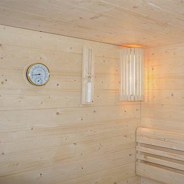 HOME DELUXE Sauna SHADOW - L, BxTxH: 150,00 x 120,00 x 190,00 cm, für bis zu 3 Personen, inkl. 4,5 kW Saunaofen, hochwertige Fichte