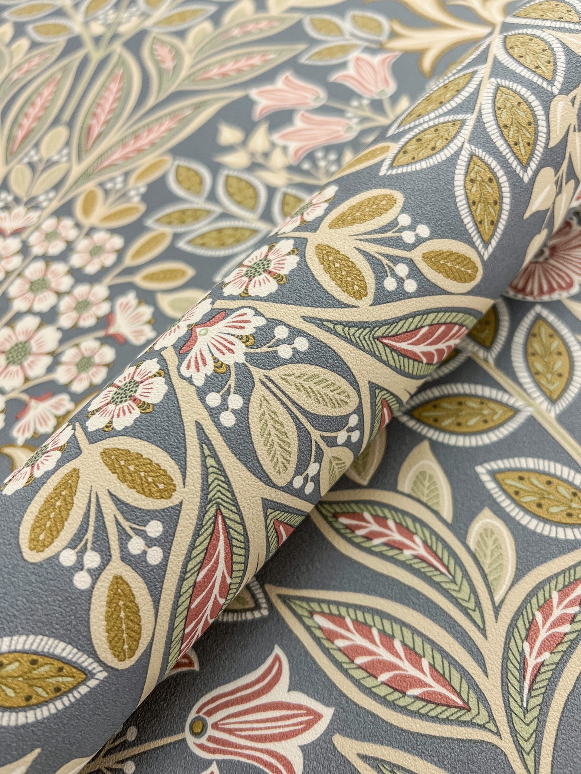 Newroom Vliestapete, Grau Tapete Floral Blumen günstig online kaufen