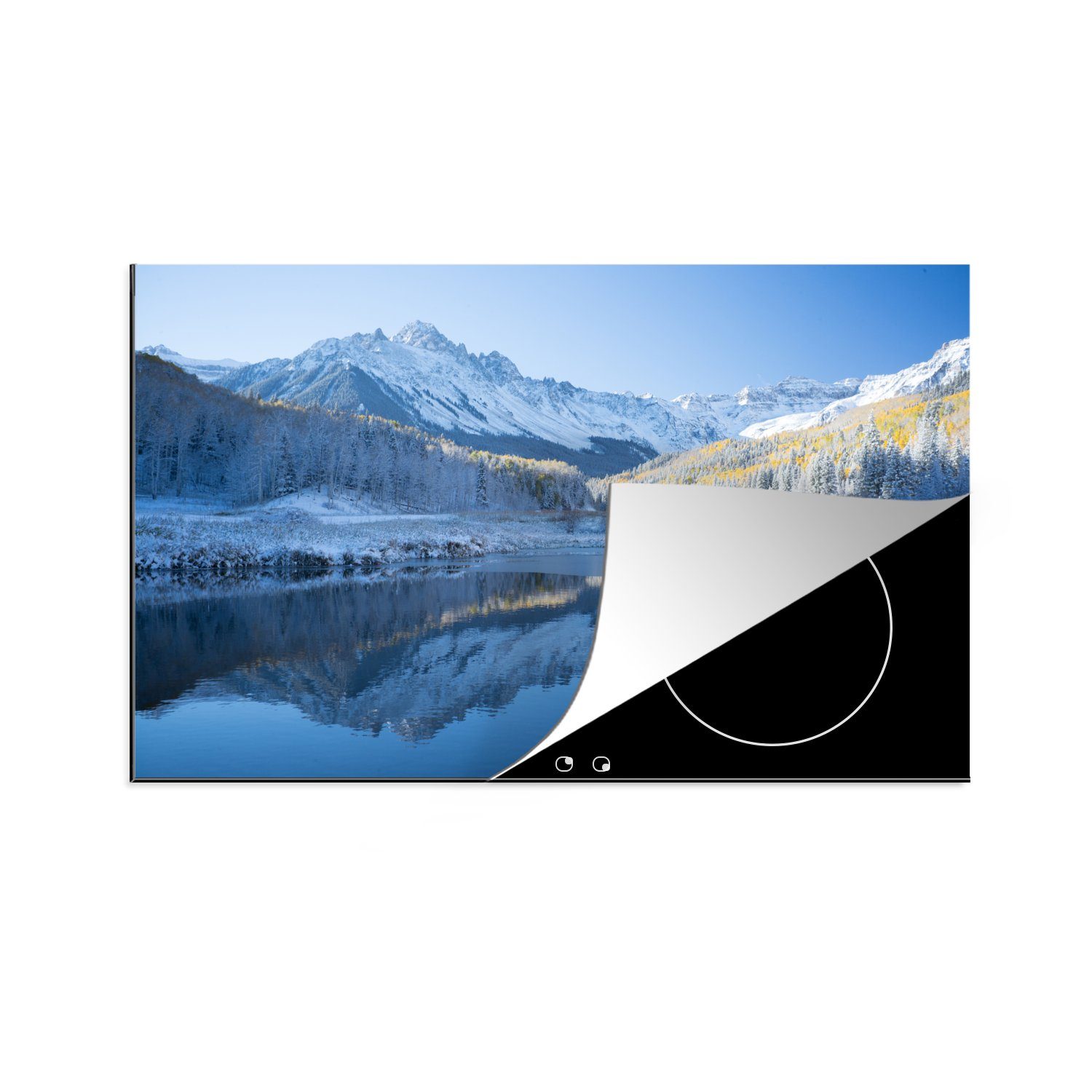 MuchoWow Herdblende-/Abdeckplatte Winter in Aspen, Colorado, Vinyl, (1 tlg), 81x52 cm, Induktionskochfeld Schutz für die küche, Ceranfeldabdeckung