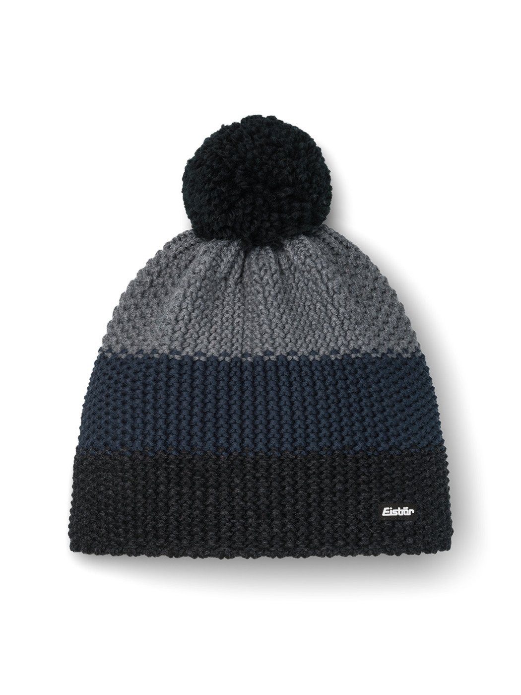 Eisbär Bommelmütze Wintermütze Star mit Bommel (Pompon) schwarz/grau - 1 St günstig online kaufen