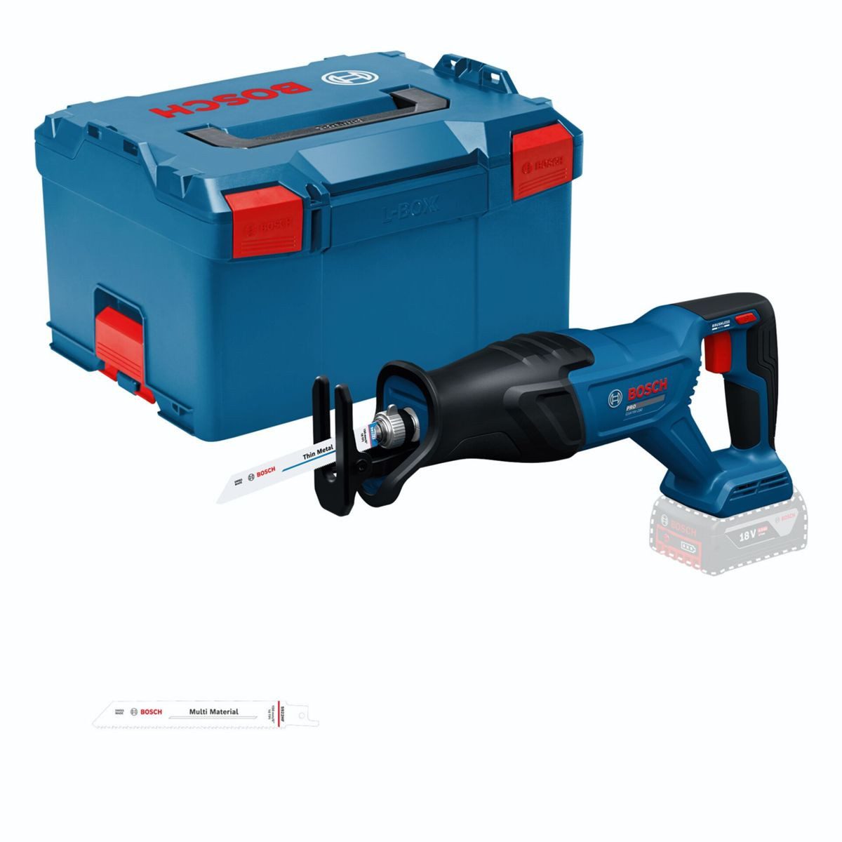 BOSCH Akku-Stichsäge GSA18V-280 in L-BOXX Akku-Säbelsäge