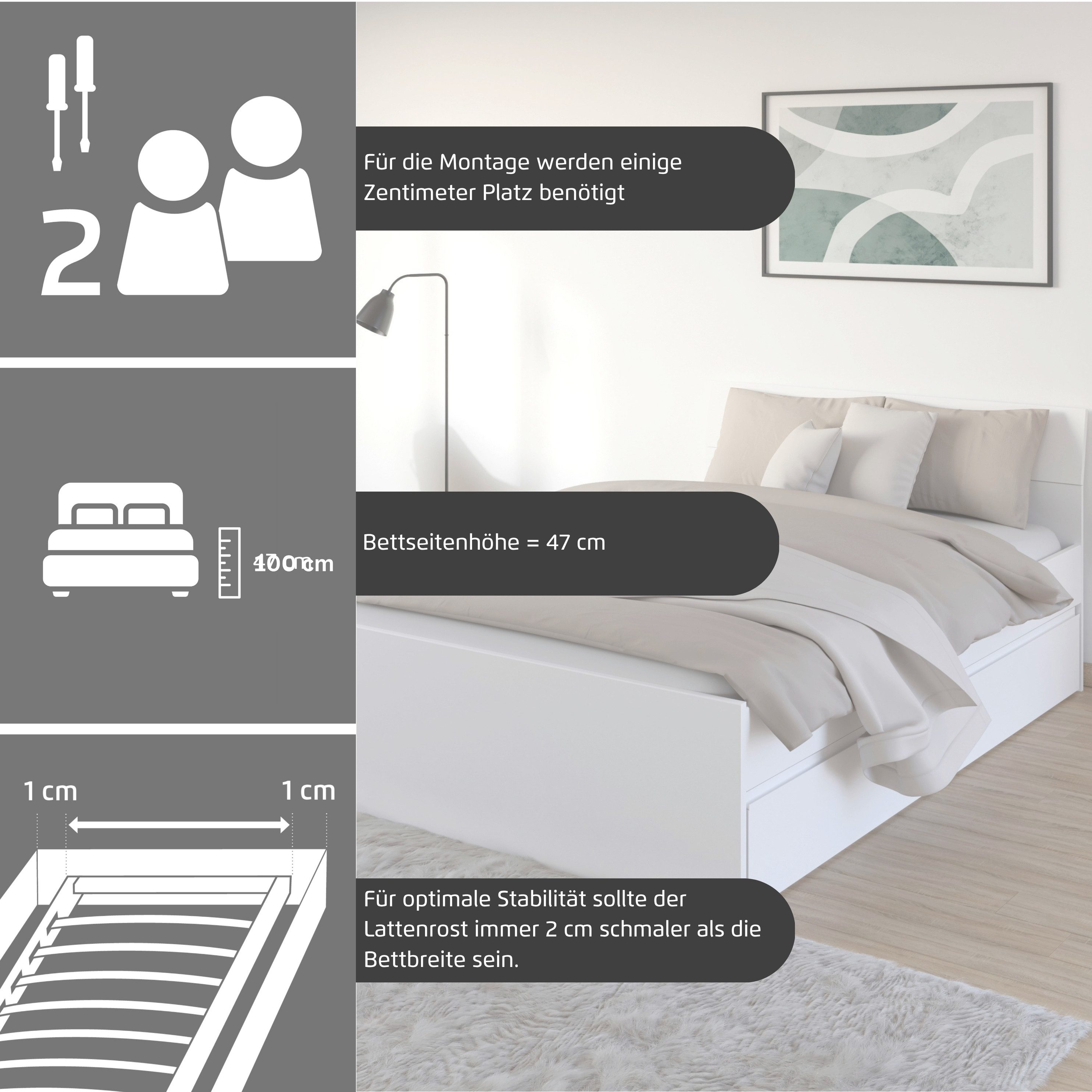 rauch Jugendzimmer-Set Komplettzimmer Schlafzimmer-Set (5-St) Jugendzimmer-Set JOEL, (Set, 5-tlg., Bett 90x200 oder 140x200 cm, Ausstattungspakete BASIC/CLASSIC – Bild 4 von 5
