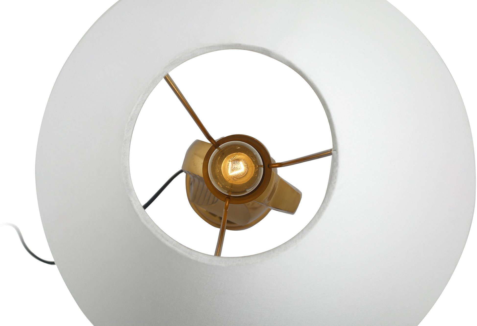 Stoffschirm mit aus ohne dekorativem Tischleuchte Tischlampe Shah, Kayoom Schah-Pferd-Sockel Metall, Leuchtmittel,