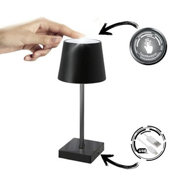 Bada Bing LED Tischleuchte Touchlampe 2er Set mit Akku USB Nachttischlampe, Touchfunktion, LED, warmweiß, integrierter Akku und Micro USB Kabel, Lampen in Schwarz