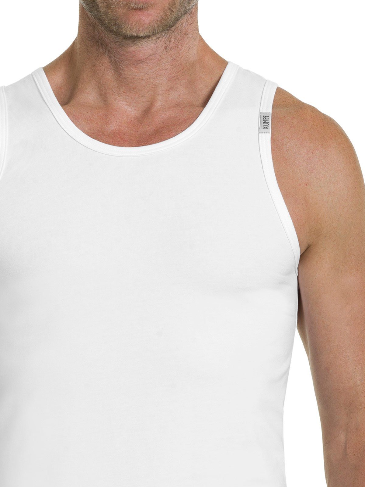 KUMPF Achselhemd 2er Sparpack Herren Cotton (Spar-Set, 2-St) Unterhemd weiss Bio hohe Markenqualität