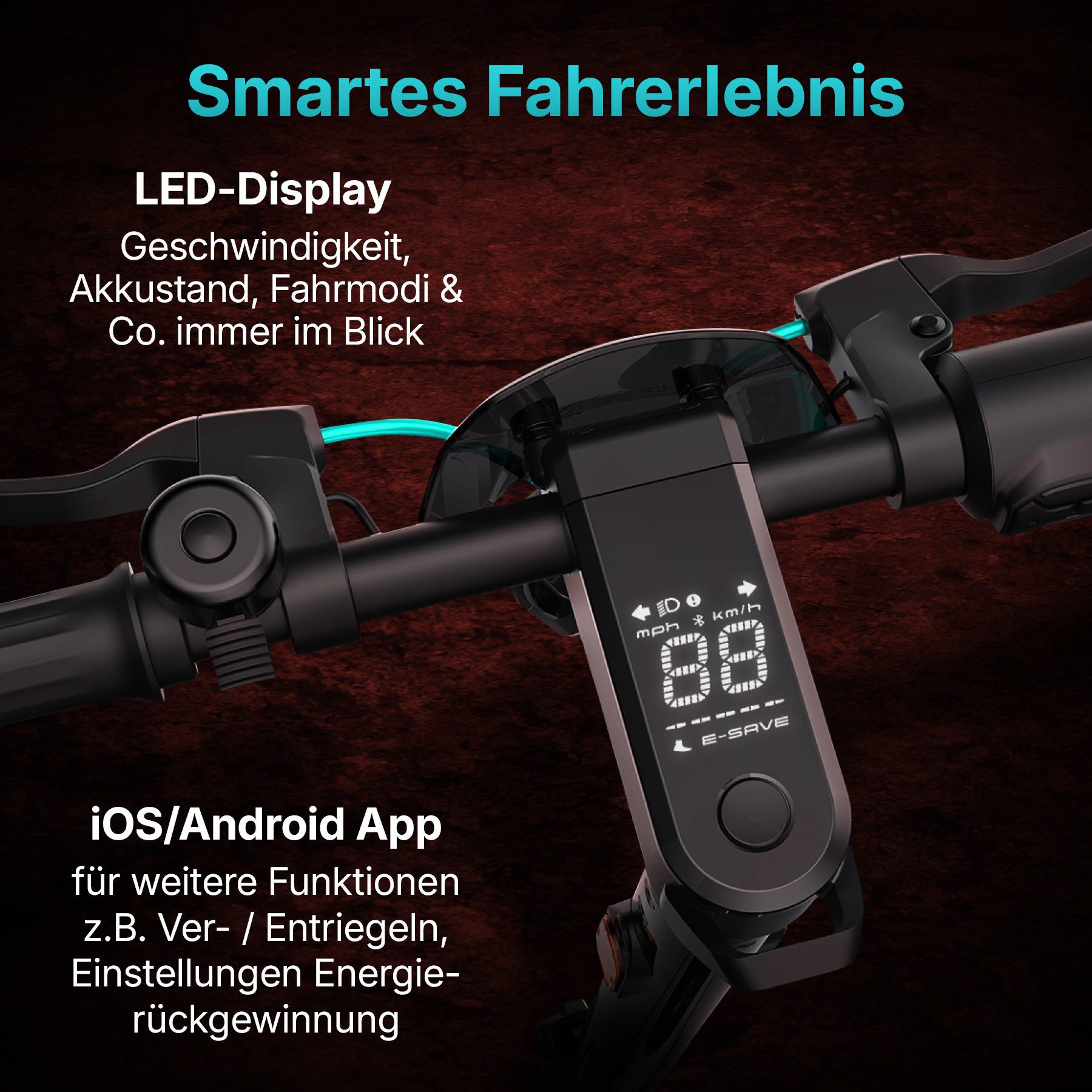 Odys E-Scooter ALPHA X5 PRO, 20 km/h, Luftreifen