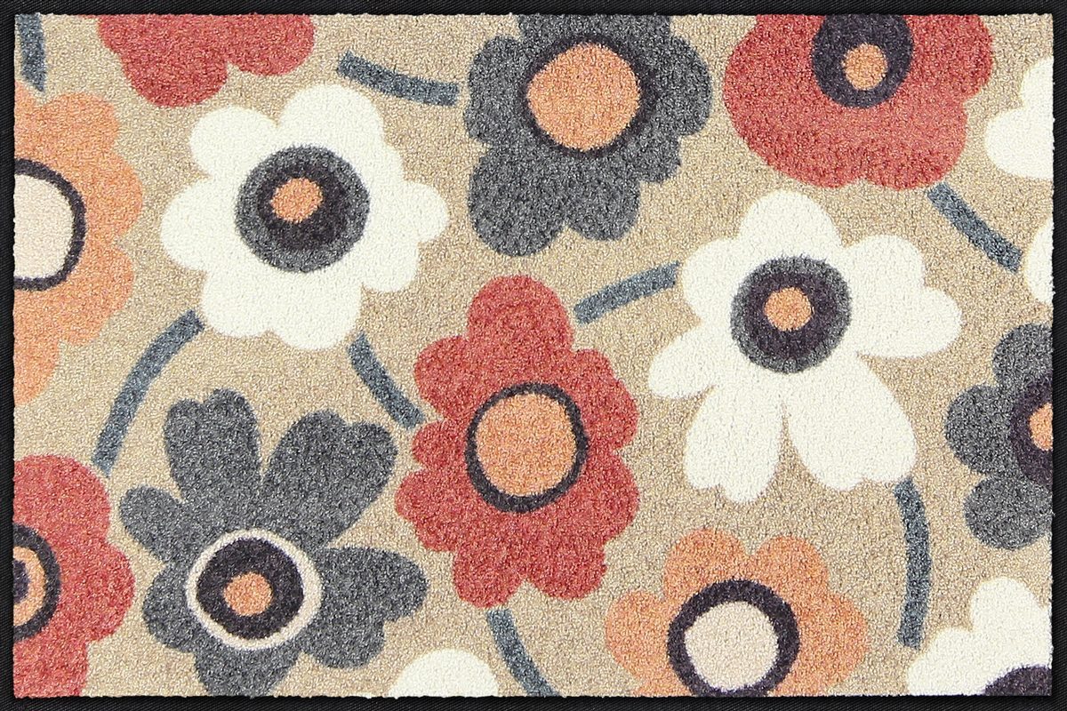 Salonloewe Fußmatte Eingangsmatte 50x75 Blooming Harmony blue-rose Beige, Eingangsmatte normal, Höhe: 500 mm