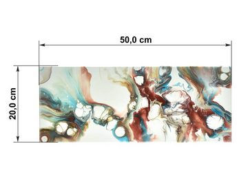Raumzutaten Leinwandbild Acryl Pouring Bild 50x20cm "Turquoise Tides" Unikat, abstrakt, Wanddeko, Wandbild