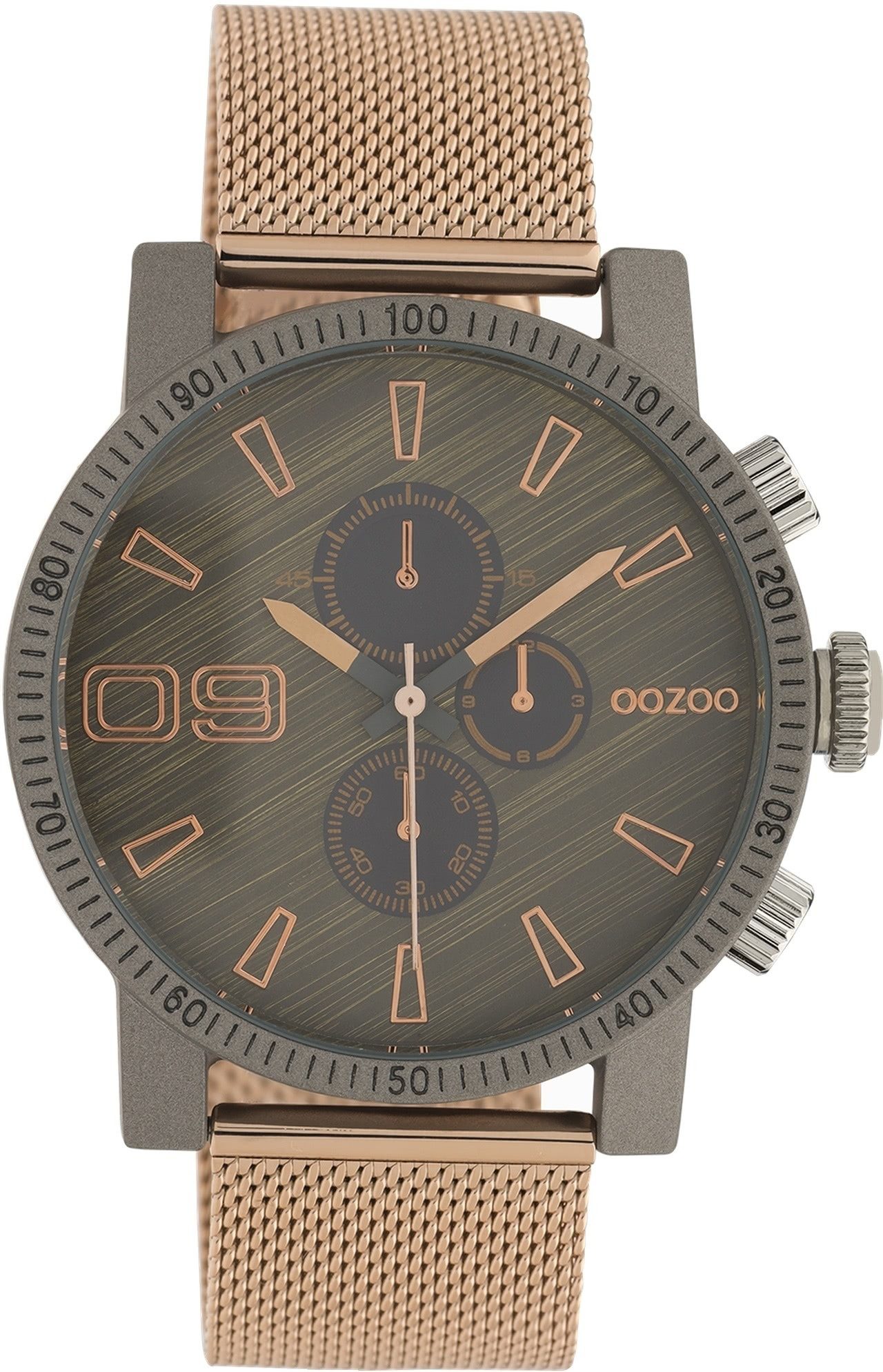 OOZOO Quarzuhr Oozoo Unisex Armbanduhr Timepieces Analog, (Analoguhr), Damen, Herrenuhr rund, groß (ca. 45mm) Metallarmband, Fashion-Style