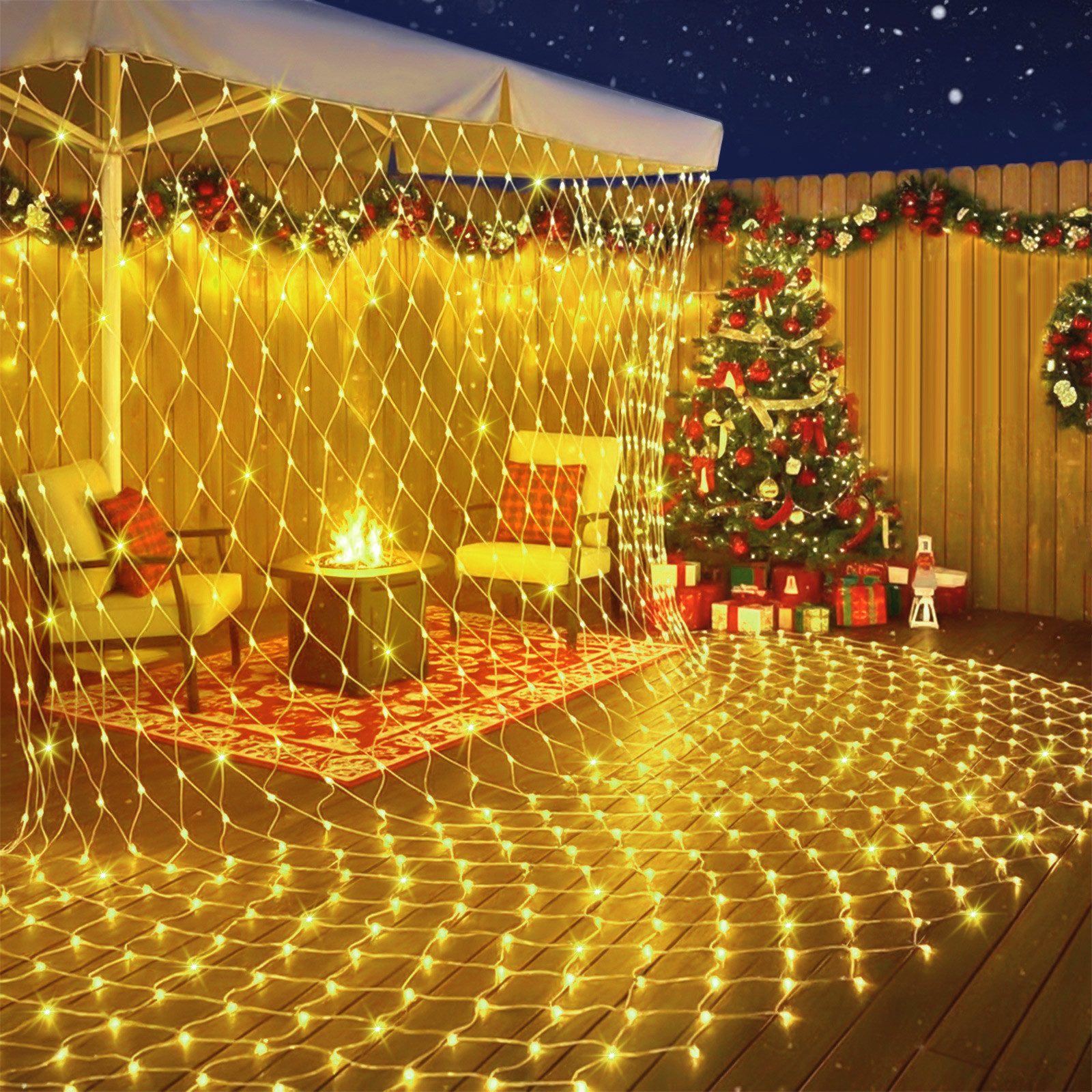 SERBASIC Lichternetz 31V DC Mesh Lichterkette mit Stecker, 8 Modi, Speicher günstig online kaufen