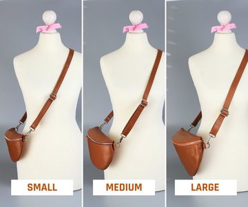 Adel Bags Gürteltasche Bauchtasche Damen Leder, Umhängetasche, Echtes Leder, Cognac Braun