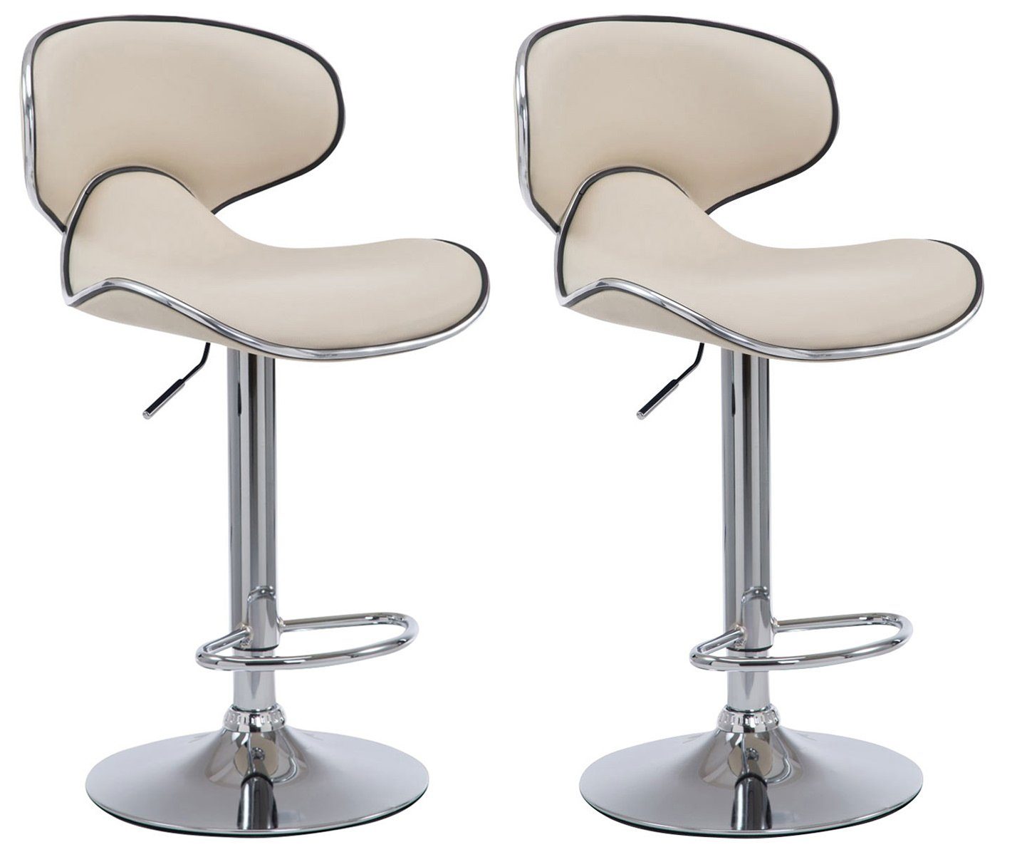 Barhocker 2er Set Barhocker Las Vegas V2 Kunstleder chrom