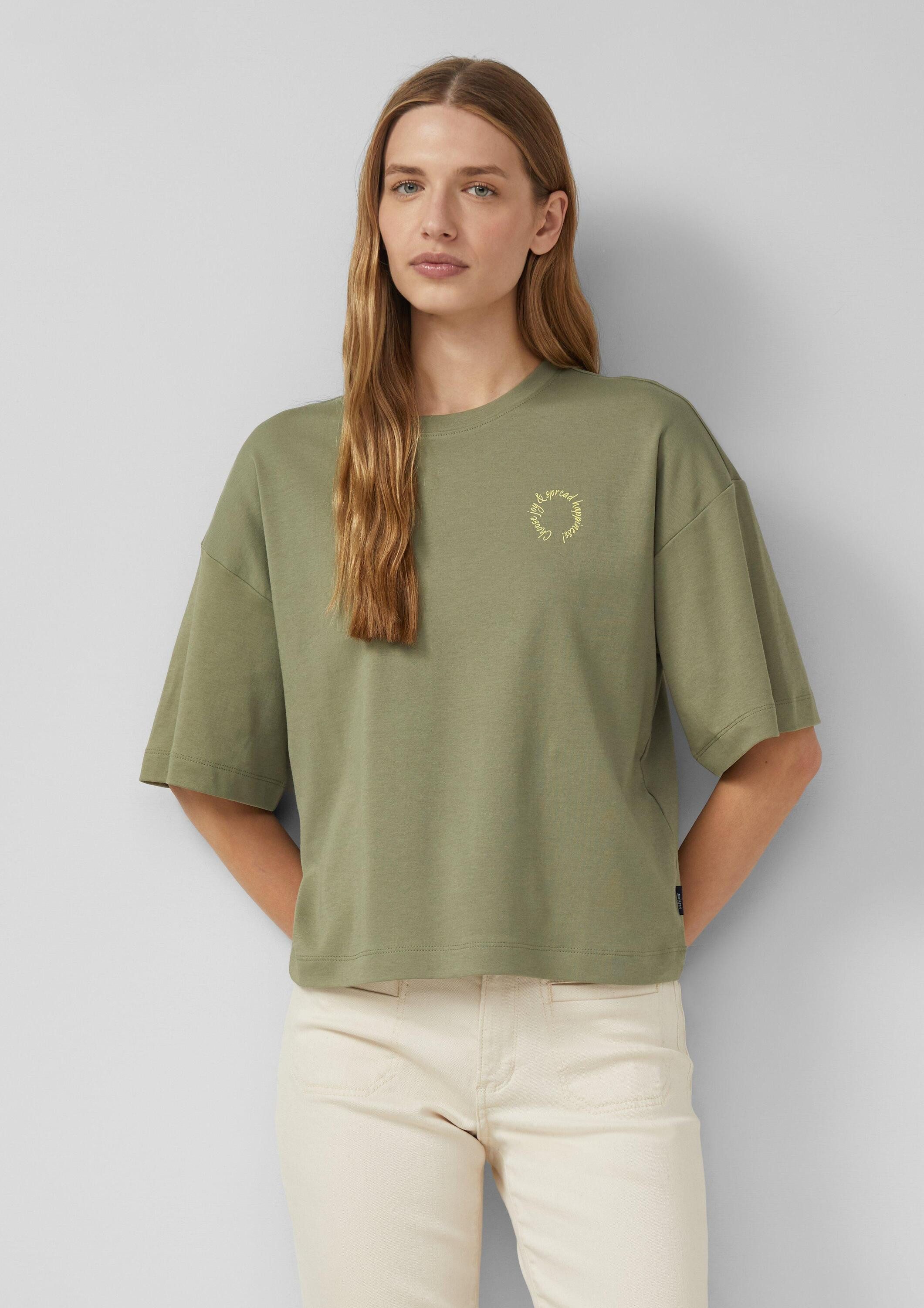 s.Oliver Kurzarmshirt T-Shirt T-Shirt mit Front- und Rückenprint im Relaxed Fit