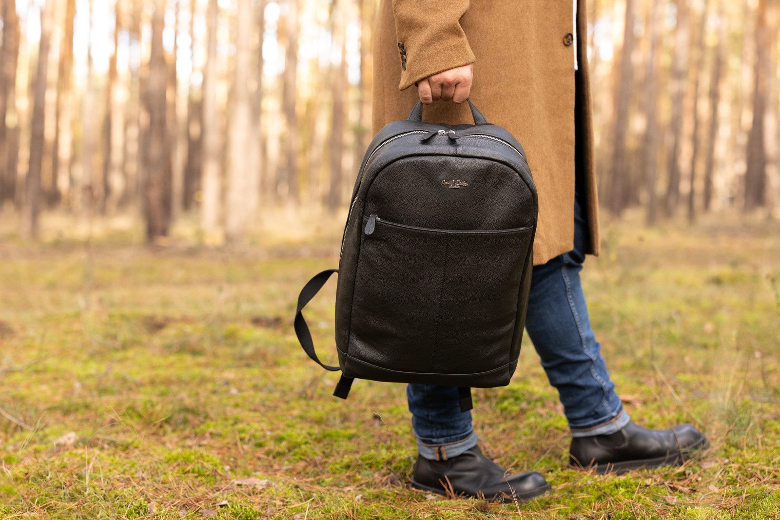 Gusti Leder Rucksack Gusti Leder Rucksack Larisa (1-tlg), Rucksack Cityrucksack Lederrucksack Damen Herren Leder Schwarz