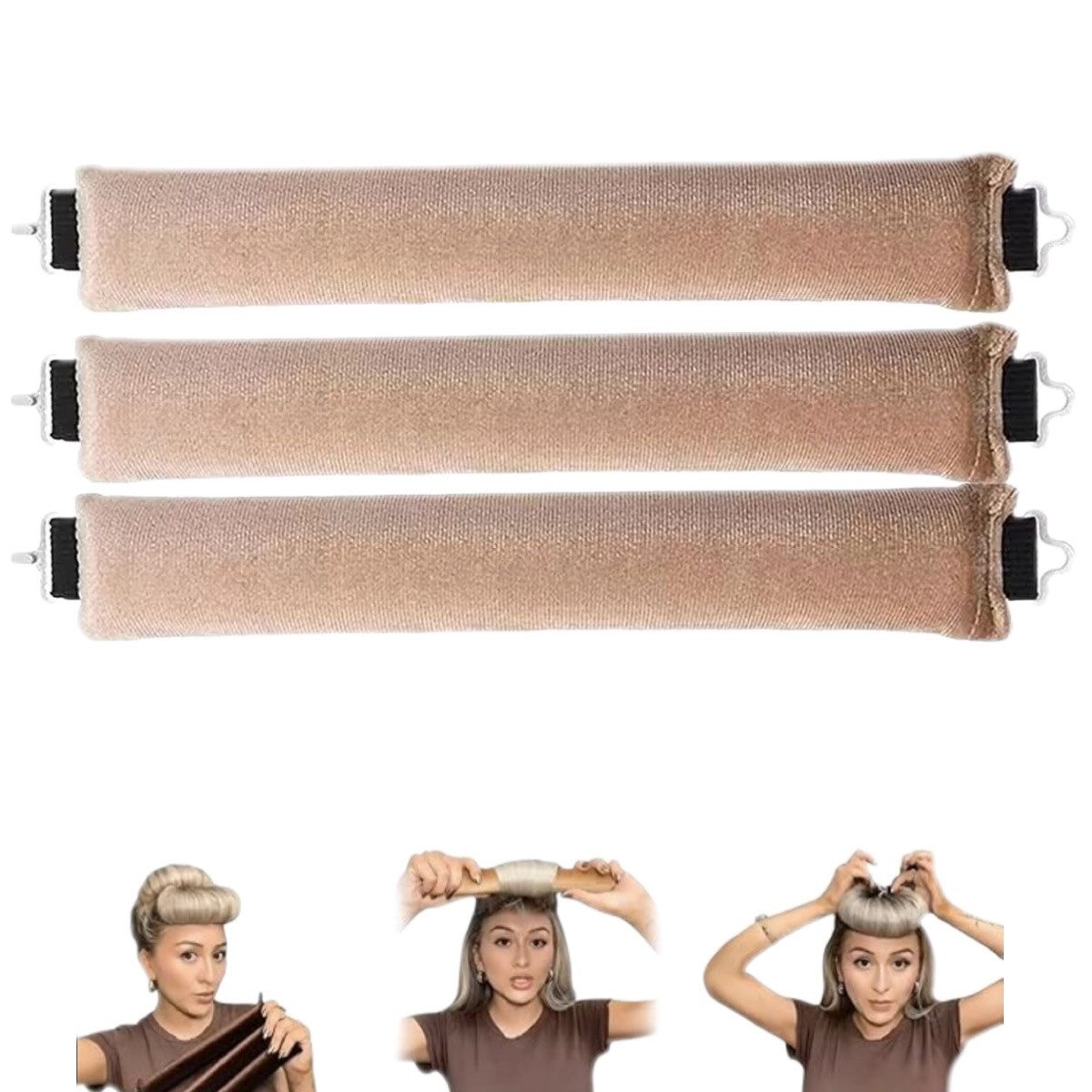 MODFU Lockenwickler 3 Stück Locken Ohne Hitze Hitzefreie Lockenwickler, Große Locken für Welliges Lockenstyling, 3 tlg., Heatless Curls für Alle Haartypen