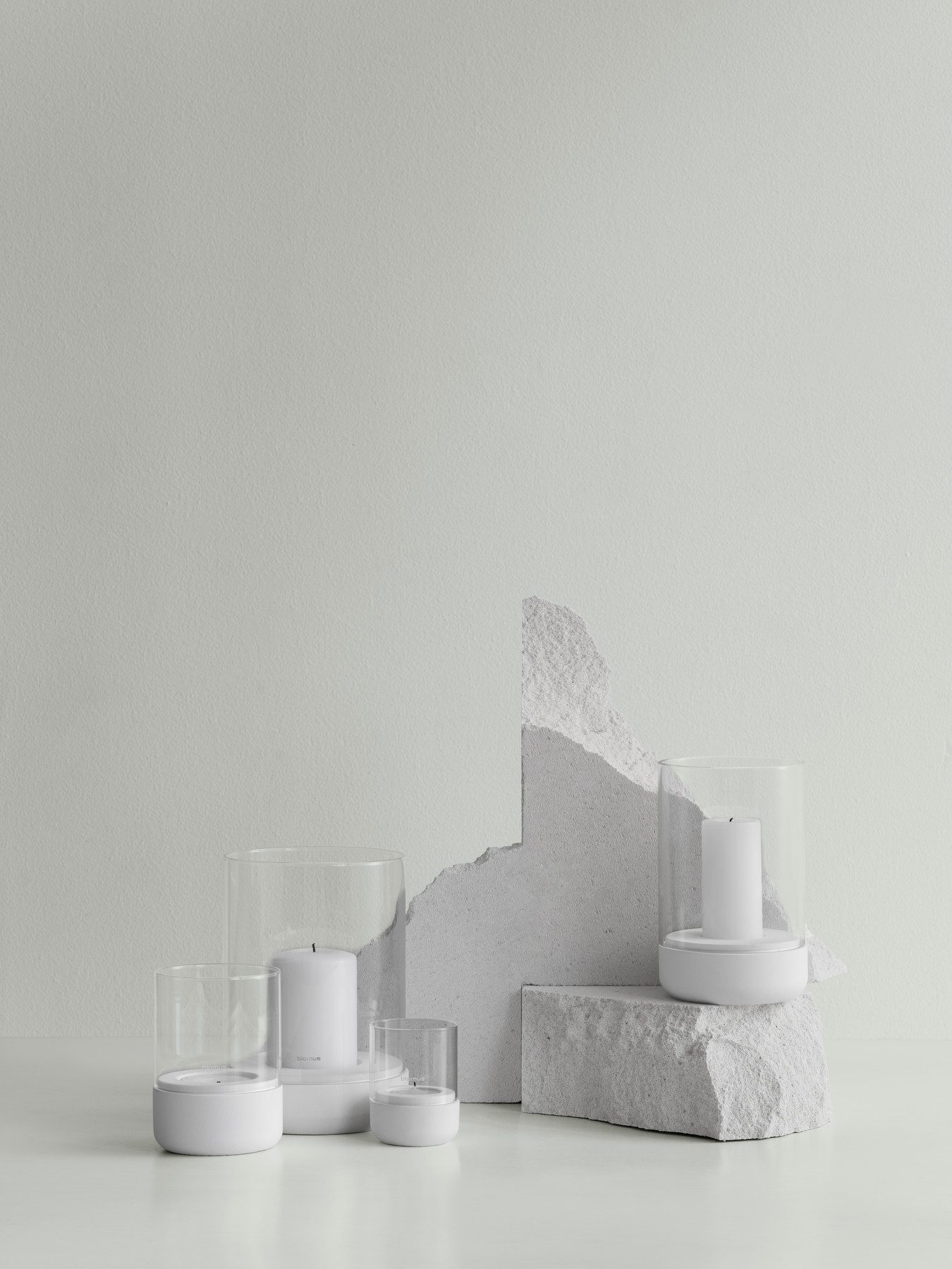 blomus Windlicht -CALMA- Glas Kerzenhalter, Stimmungslicht: modernes Deko-Design (1 St., SIZE S), Exklusive Betonoptik, Handgefertigt, Verschiedene Größen & Farben