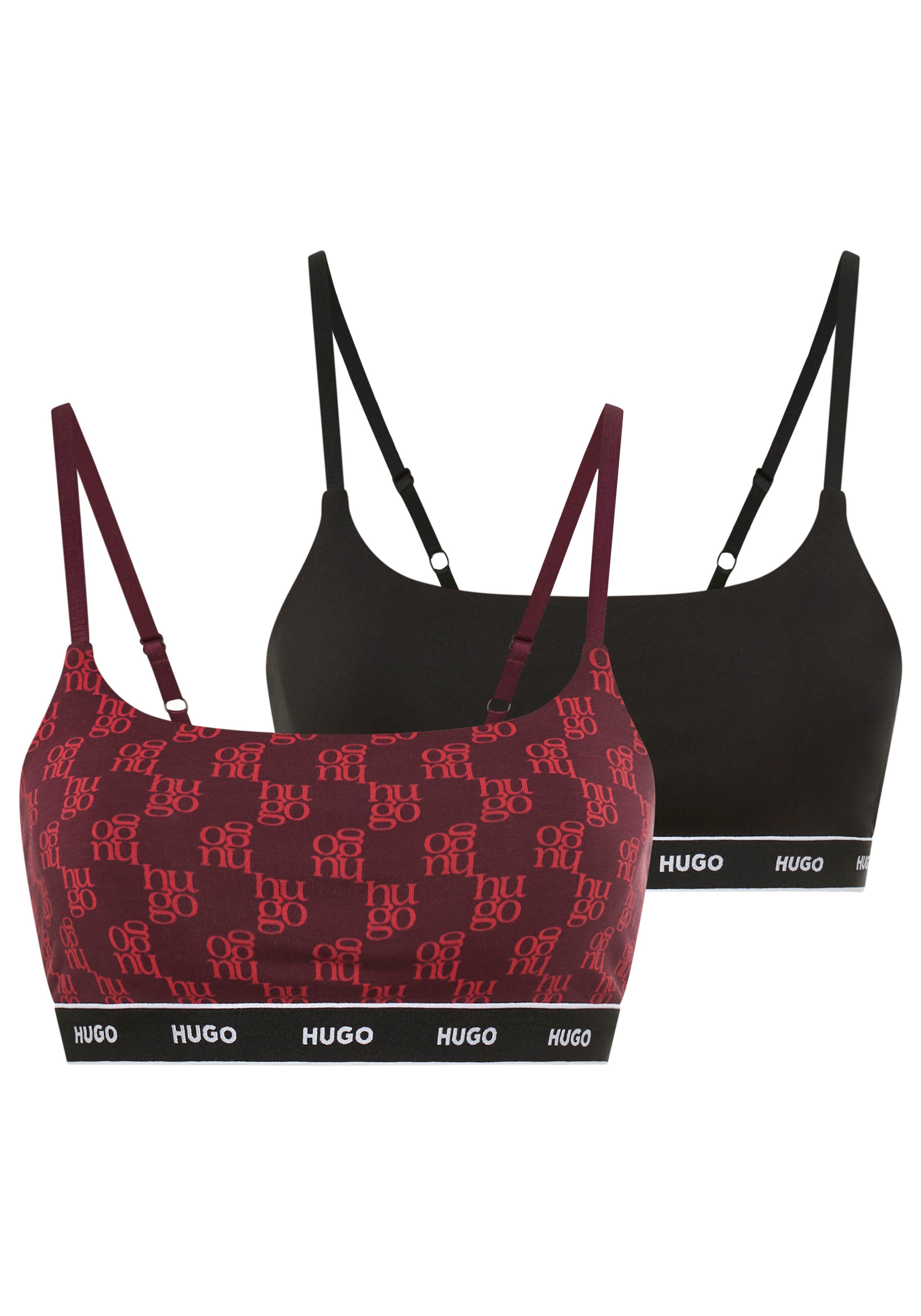 HUGO Bralette TWIN BRALETTE DESIGN (2-tlg) ohne Verschluss, ohne Polsterung