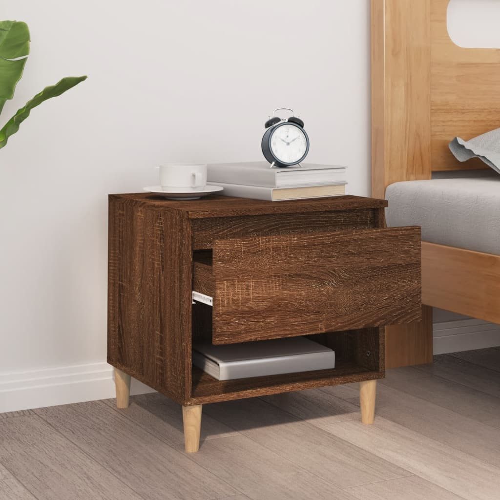 vidaXL Nachttisch Nachttisch Braun Eichen-Optik 50x46x50 cm Holzwerkstoff (1-St)