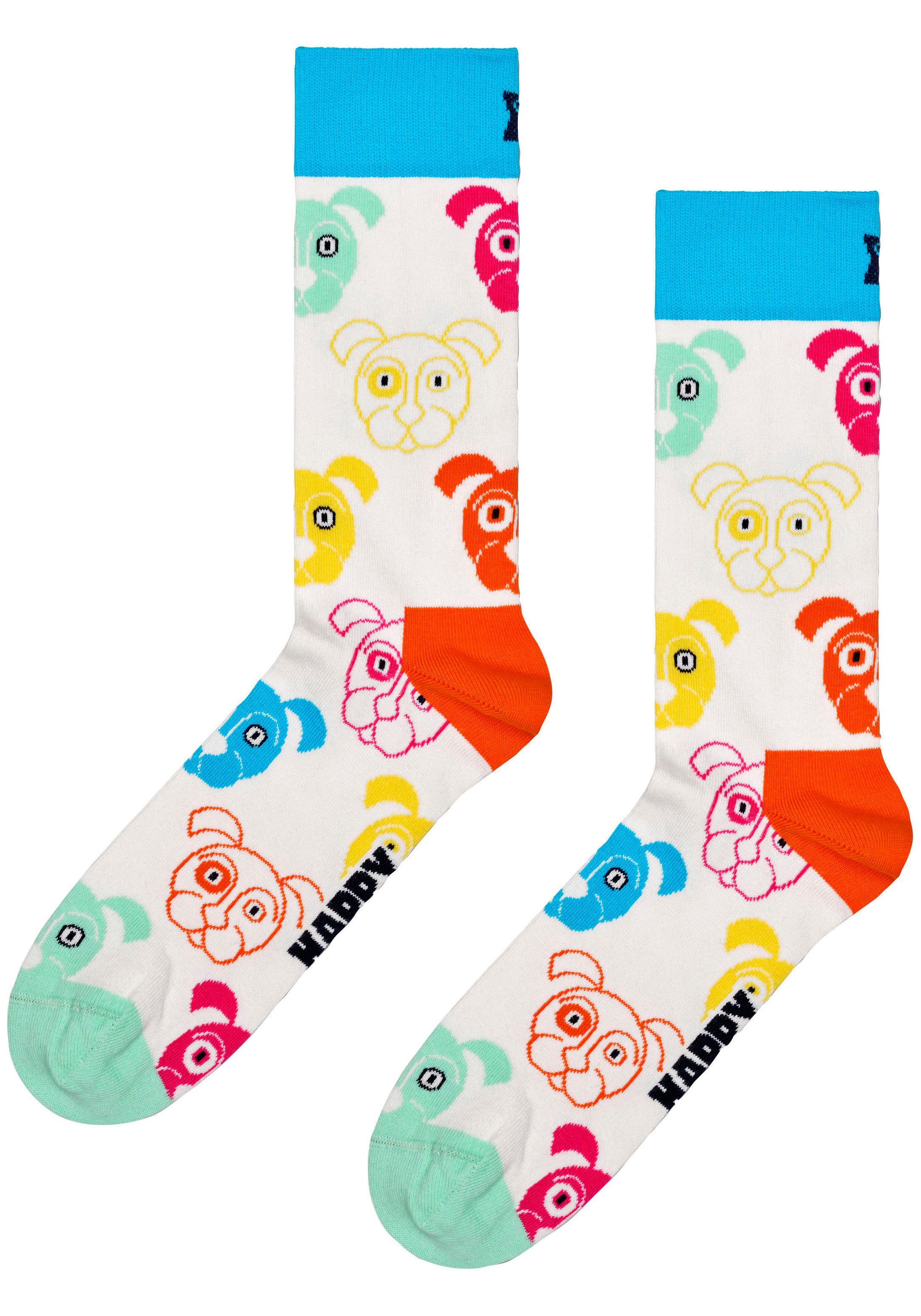 Happy Socks Socken Mixed Dog 2 3-Pack Set Mixed Gift Hunde-Motiv (Packung) Socks Dog