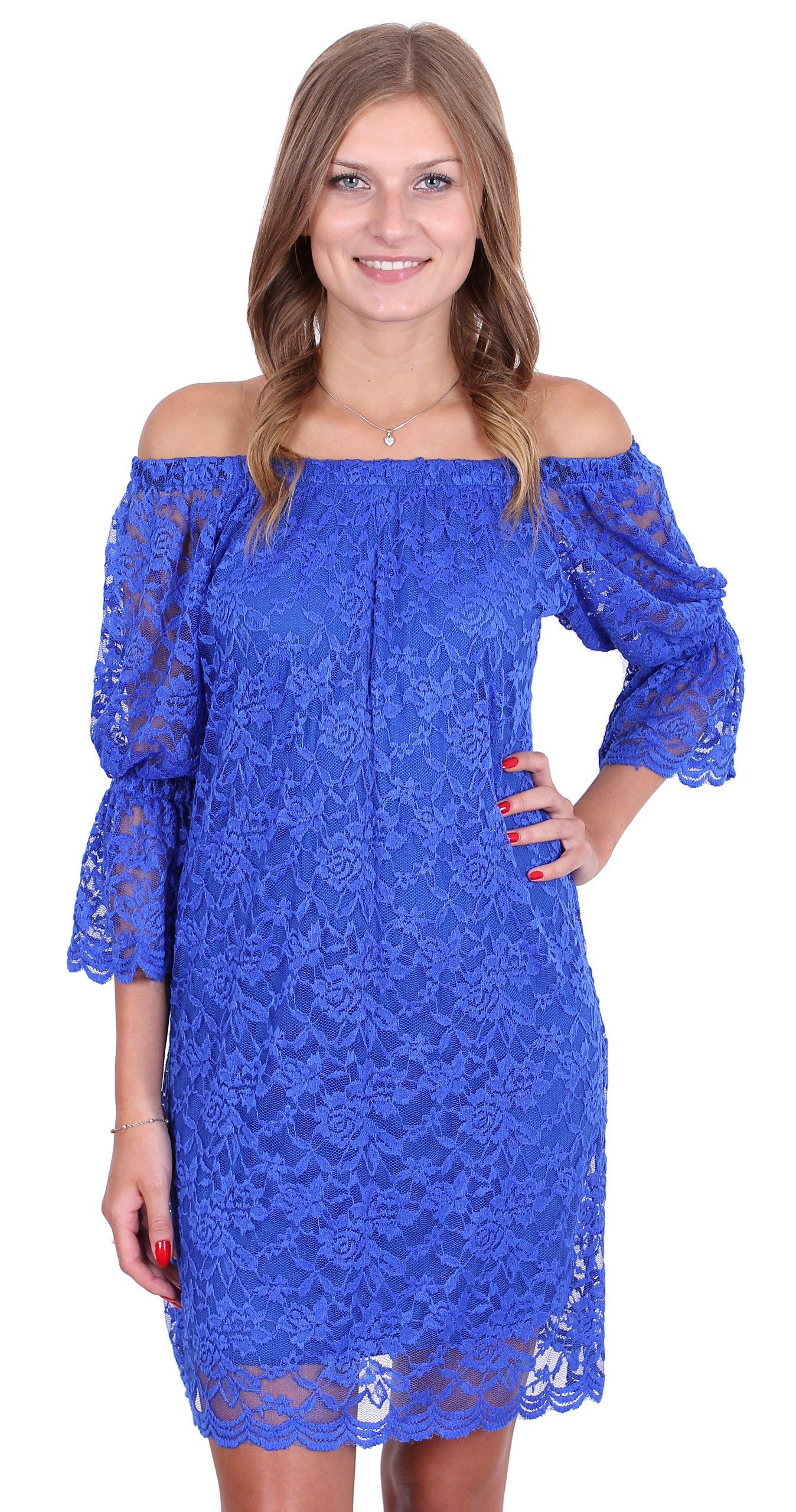 Minikleid John Zack Blaues Minikleid aus Spitze S