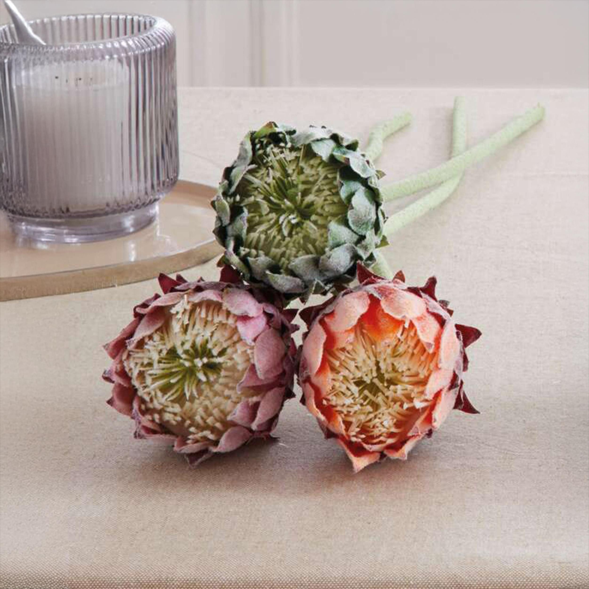 Kunstblume Blume "Protea", 3er Set