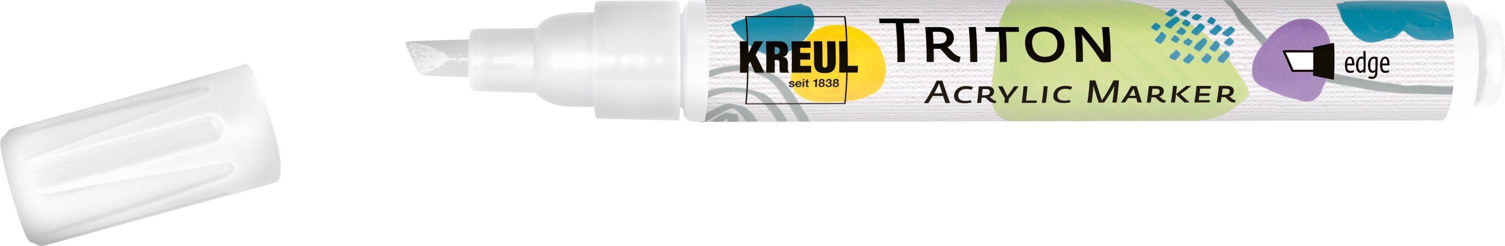 Kreul Marker Triton Acrylic Marker EDGE, Strichstärke 1 - 4 mm Weiß
