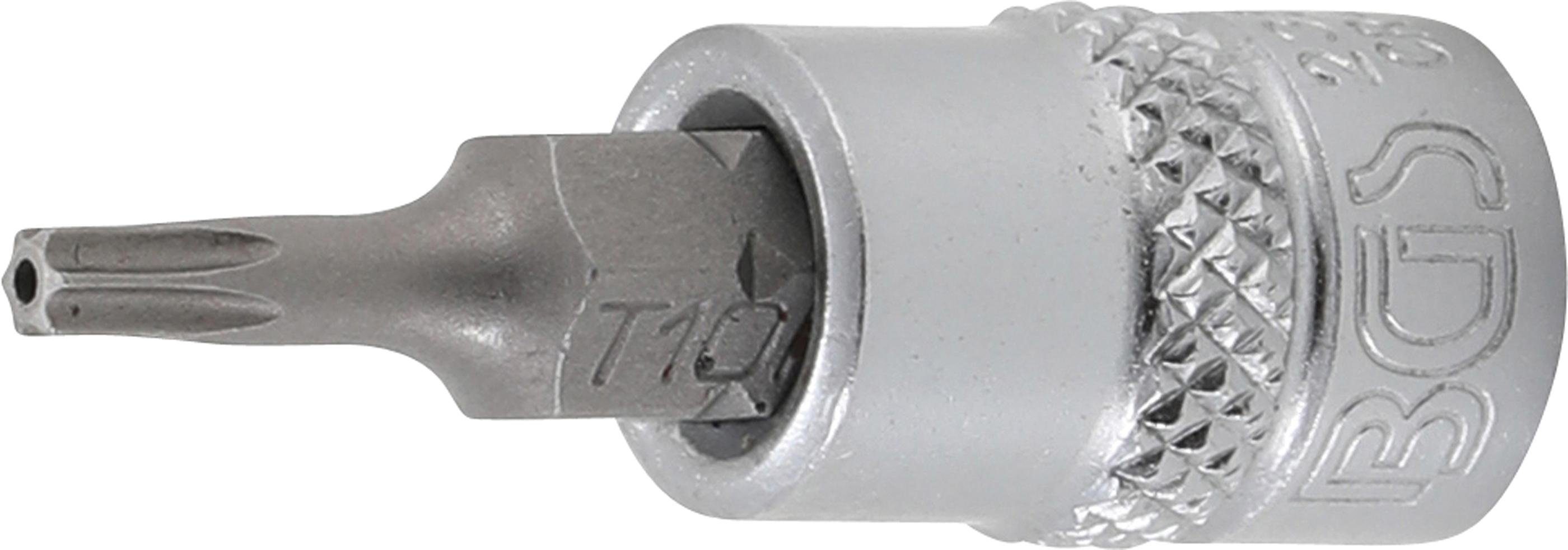 BGS technic Bit-Schraubendreher Bit-Einsatz, Antrieb Innenvierkant 6,3 mm (1/4), T-Profil (für Torx) mit Bohrung T10