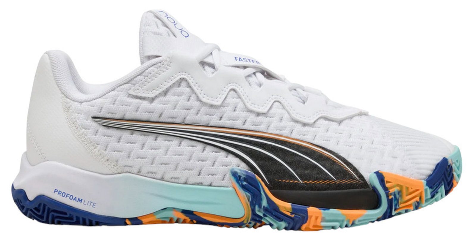 PUMA Padelschuhe Nova Elite Allcourt 2025 weiss/blau Herren Tennisschuh