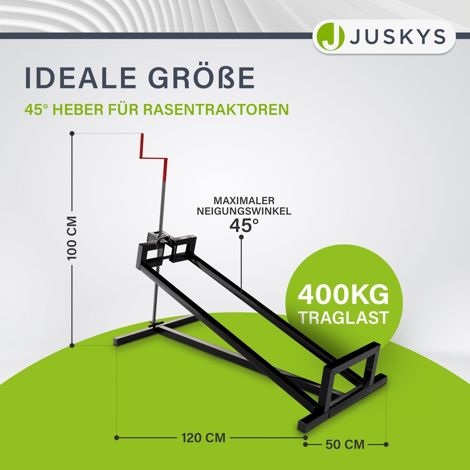 Juskys Rasentraktor, Rasentraktorheber, stufenlos 45°, zusammenklappbar, günstig online kaufen