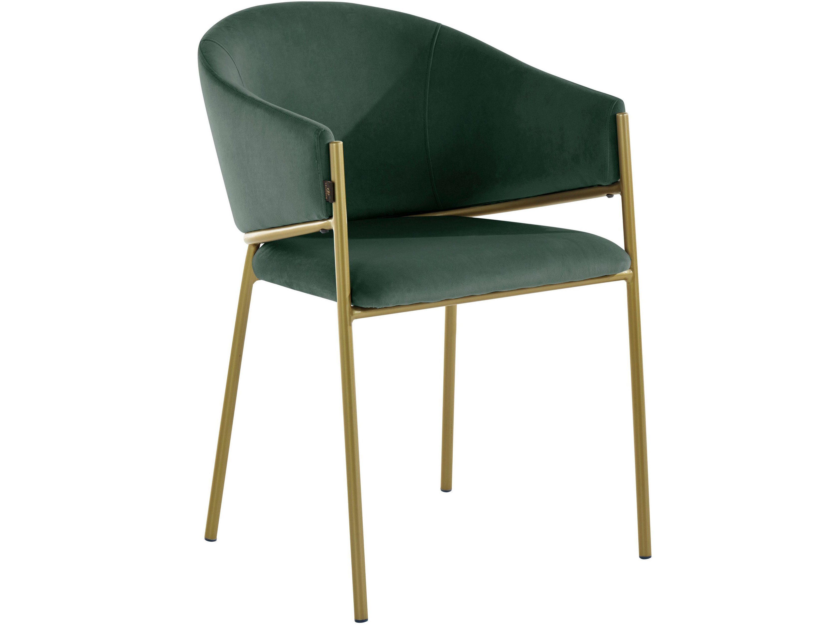 grün Nina 2 (Set, Samtoptik, Sitzhöhe Bezug cm in 49 Esszimmerstuhl Metallgestell loft24 goldfarben, in St),