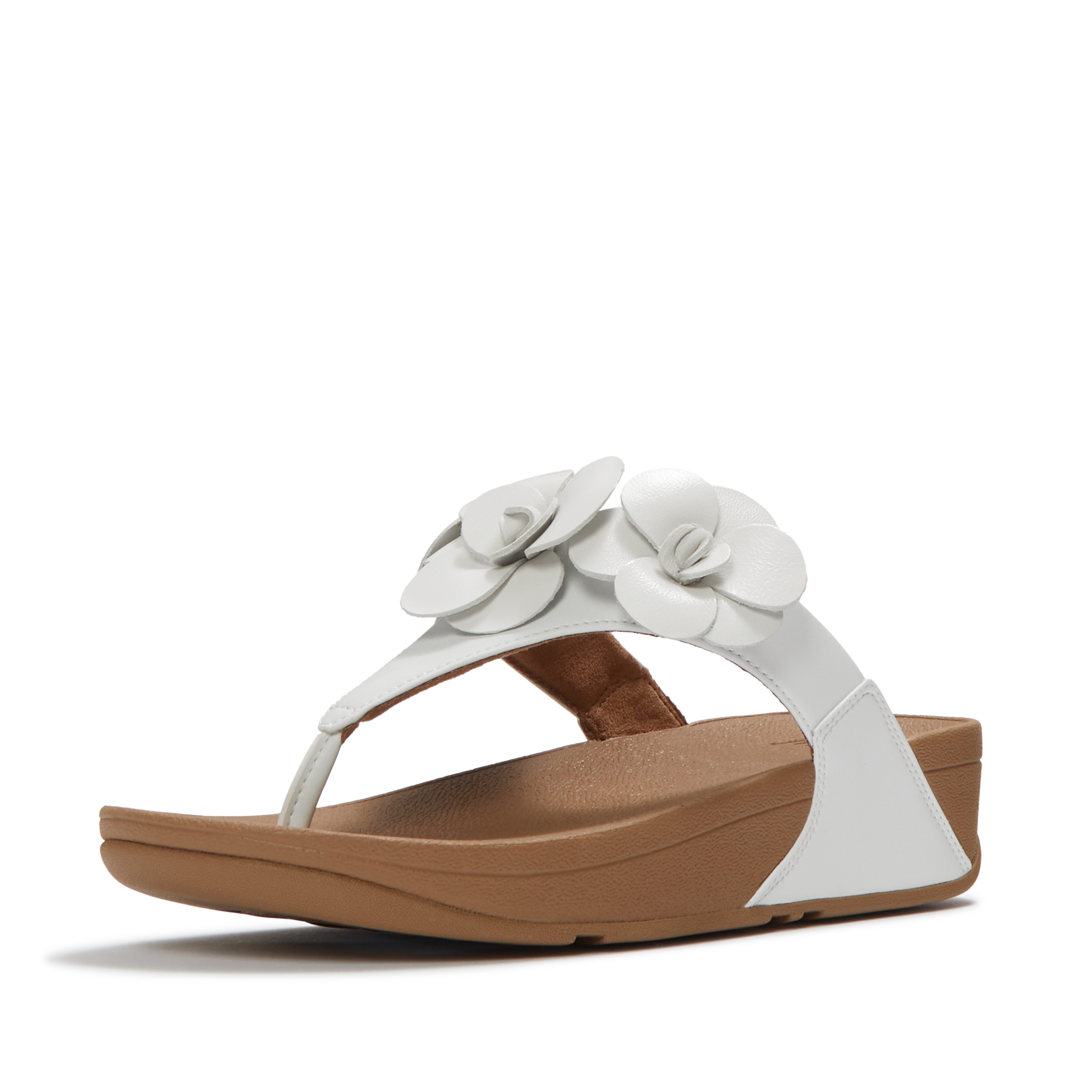 Fitflop LULU FLOWER TOE-POST SANDALS Dianette Keilabsatz, Zehentrenner, Sommerschuh mit modischer Blütenverzierung
