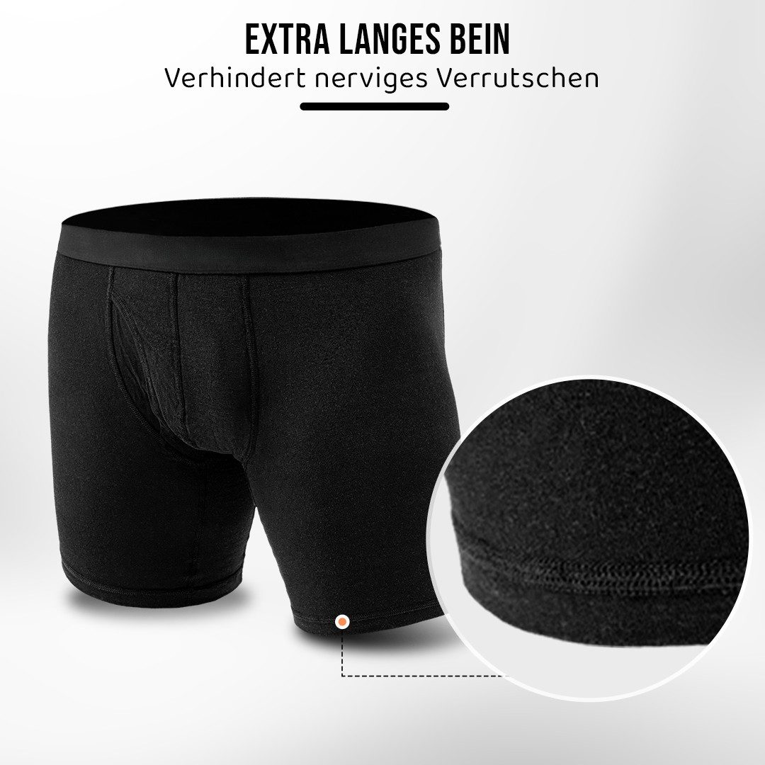 Papas Shorts Boxershorts Herren, Extra Lang (Packung, 3er-Pack) aus weichem Modal mit extra Beinlänge gegen Zwicken im Schritt