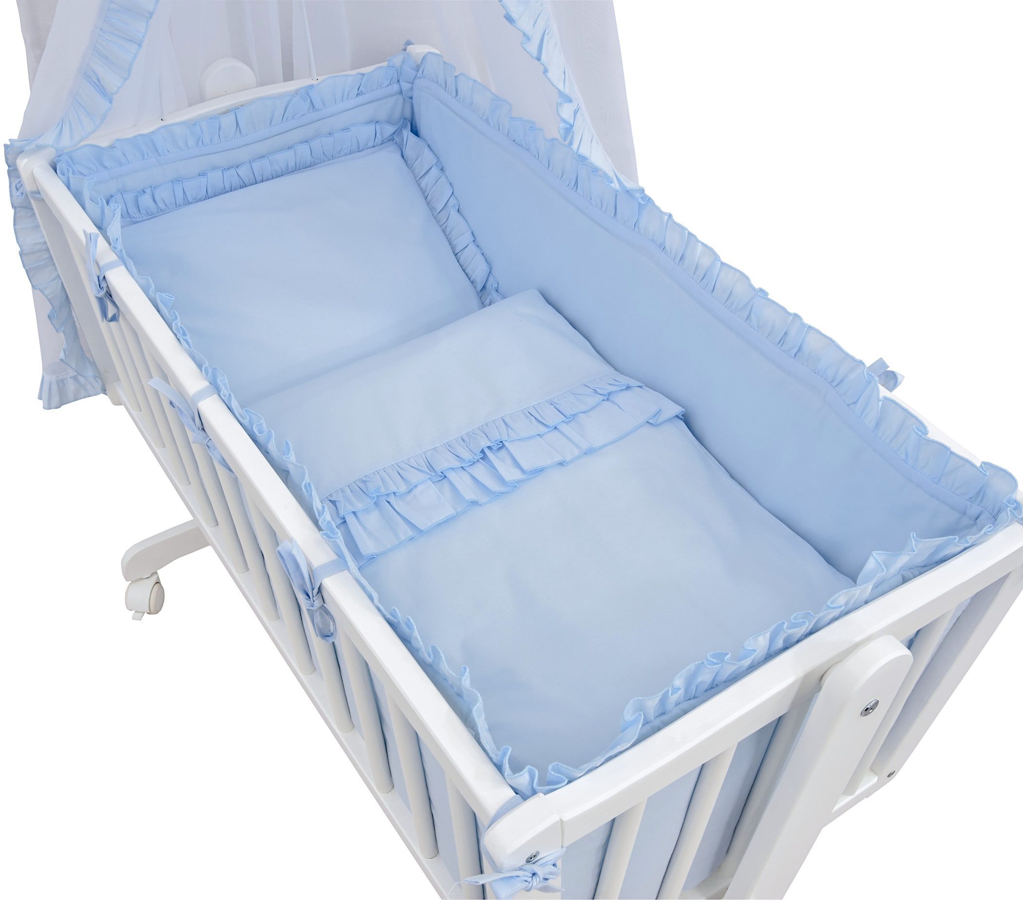 Baby-Delux Stubenbett Babywiege Komplettset Royal Rüsche, Schaukelwiege Wei günstig online kaufen