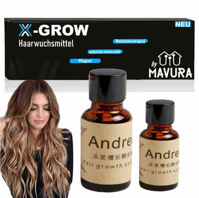 MAVURA Haarserum X-GROW Andrea Haarwachstumsmittel Haarwuchsmittel Haarwachstum, Haarverdichtung Anti Haarausfall Serum [2er Set] (1L/422,50)