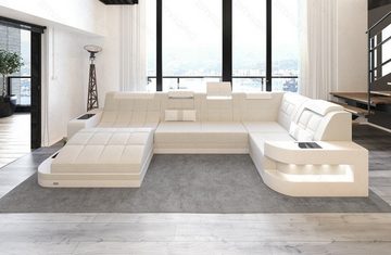 Sofa Dreams Wohnlandschaft Polster Stoffsofa Wave U Form H Strukturstoff Sofa, Couch wahlweise mit Bettfunktion