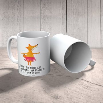 Mr. & Mrs. Panda Tasse Fuchs Ballerina - Weiß - Geschenk, Kaffeetasse, Becher, Tasse Sprüche, Keramik, Brillante Bedruckung