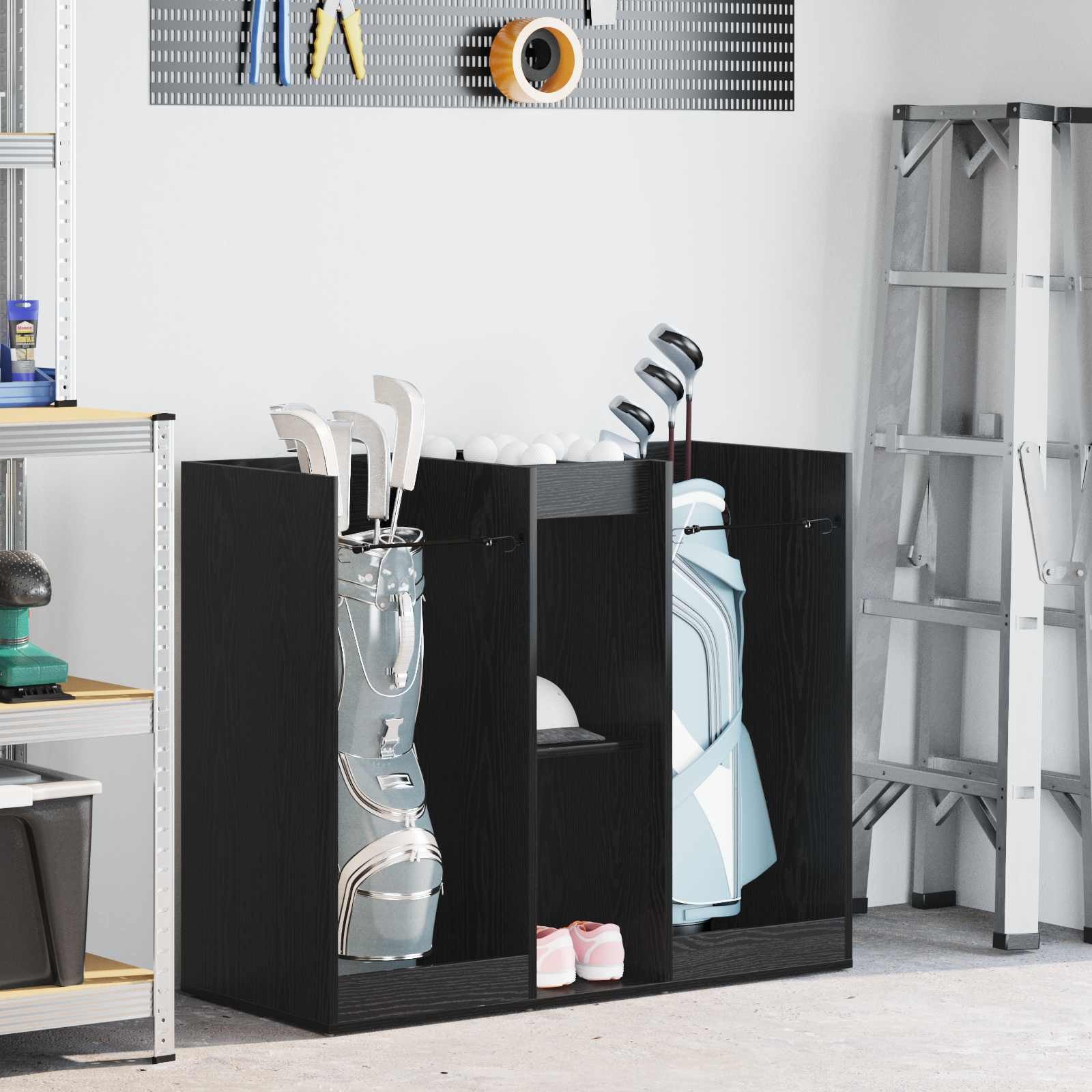 vidaXL, Golf Schrank Uni Schwarz Eichen-Optik 102 x 45 x 85,5 cm