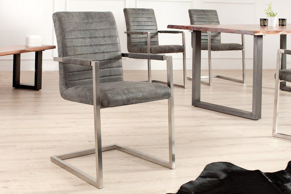 Freischwinger LOFT vintage grau / silber