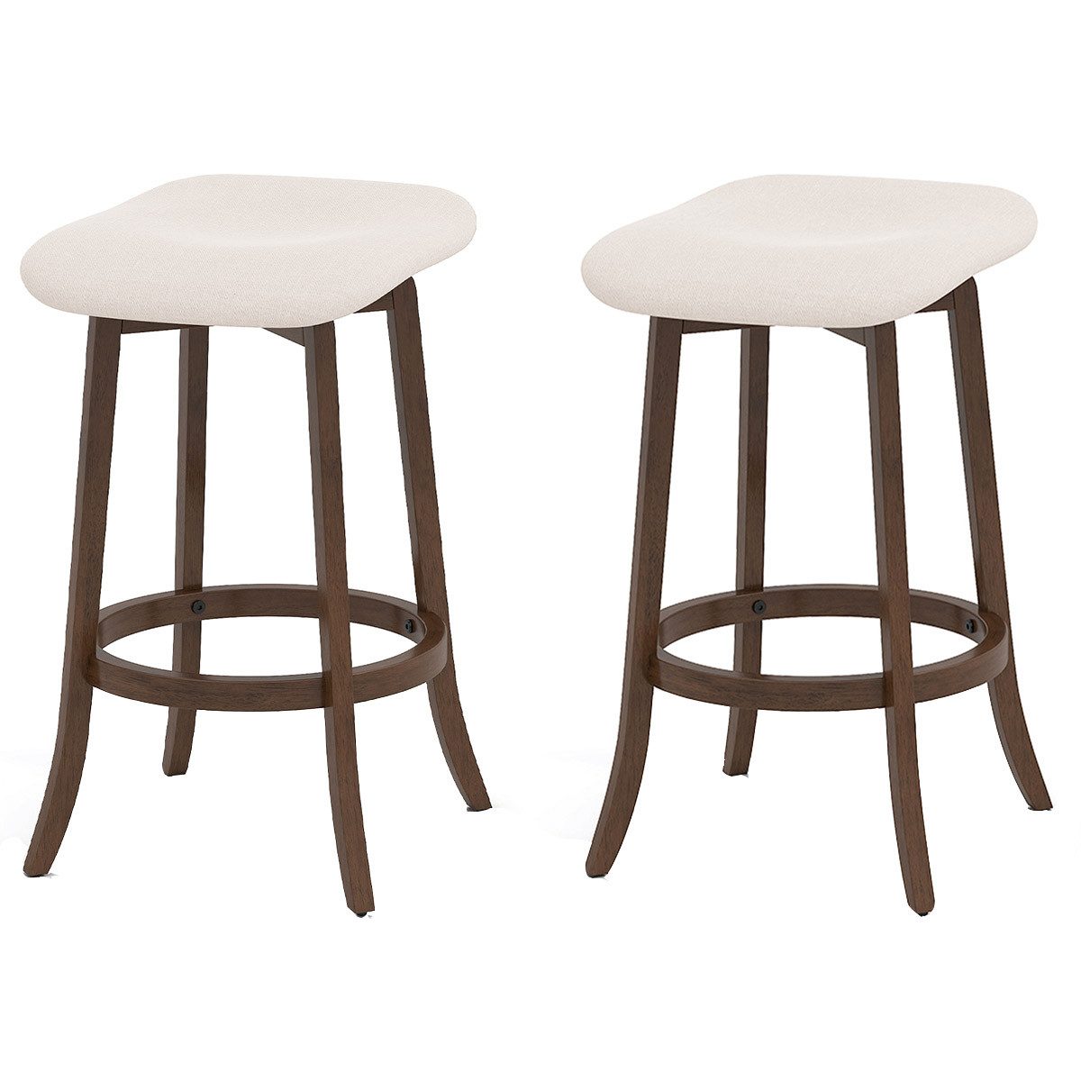 COSTWAY Barhocker (2er Set), Küchenhocker 360° drehbar mit Fußstütze, 74 cm günstig online kaufen